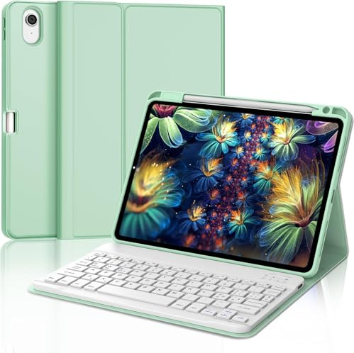 FOGARI Tastiera per iPad Air 11 M3 2025/M2 2024, Keyboard Italiano, Bluetooth Rimovibile Custodia con Tastiera per iPad Air 6 Generazione 11 Pollici 2025/2024, Verde Chiaro
