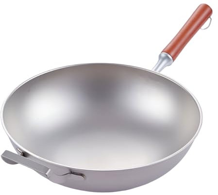 MYUYEE Padella in Titanio Padella Antiaderente Padella da Chef Cottura Veloce e Uniforme pentole Resistenti 32 cm,Un Colore - 34 cm