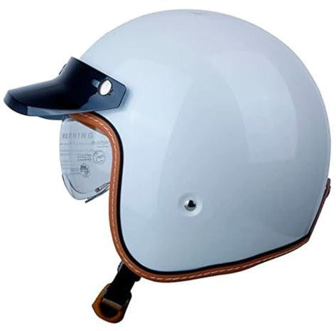 Mezzo Casco Moto Jet Retrò Stile Tedesco ECEDOT Omologato Caschi Demi-Jet Caschi Cromwell Con Visiera Parasole Scooter Casco Da Motociclista Per Uomo Donna Casco Scodella 8,M:57-58CM