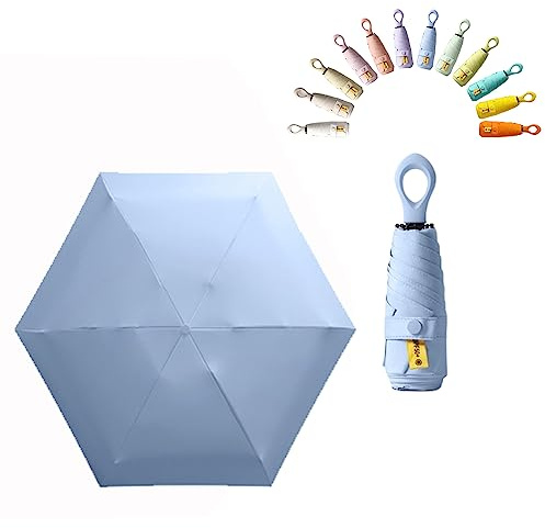 erised's bifrost Mini Faltender Regenschirm Freien UV Schutz,kreativer Ringgriff,Sonnenschutz Klein für Koffer Taschenschirm,Beschichtung Gegen Feuchtigkeitsschäden für Damen und Kinder Reise