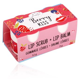 BadeFee Lippenpflege Duo Kiss – Peeling & Balsam für rundum gepflegte Lippen, made in Germany (15ml & 10ml, Berry Kiss)