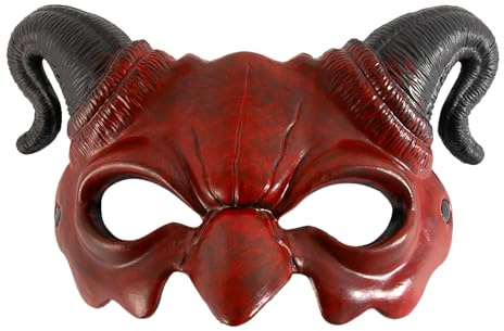 HOPCNF Máscara de demonio de Halloween, máscara de diablo, máscara de terror de media cara