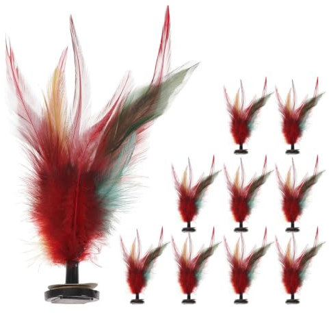 BESPORTBLE Jianzi Coloré en Plumage de Poulet, Lot de 10 Pièces | Jeu Traditionnel Léger, pour Adultes et Garçon et Filles, Usage Sport et Extérieur