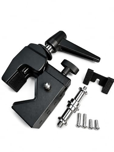 Super Clamp Kit with Standard 5/8 Stud for Photography Studio Video Camera Lighting, Heavy Duty Max Load 33lb /15kg, for Round Pipe and Flat Surface