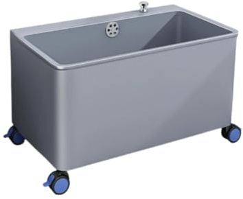 XBTGS Large Mop Sink with Wheel, Floor-Standing Commercial Mop Service Basin, Indoor Outdoor Utility Sink for Balconies, Bathrooms,Restaurants, Kitchens,Gray-65x33.5x45.5cm