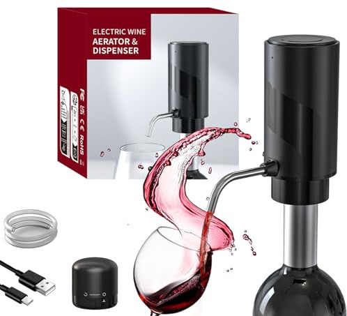 LATRAT Versatore elettrico per aeratore per vino ricaricabile 3 in 1 automatico, Decanter per vino automatici intelligenti, vino Con tappo