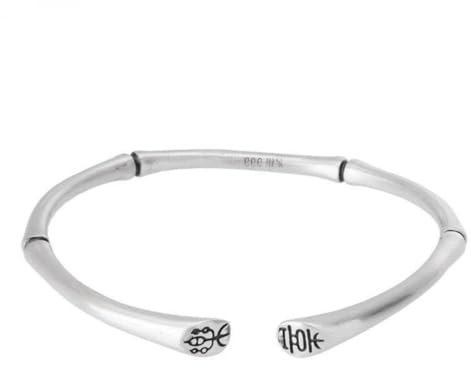 Armreif aus 999er-Silber, Bambus-Öffnung, verstellbar, fröhliches Sterling-Silber-Armband, weiblicher Retro-Ethno-Stil, um Freundin-Mode zu schicken