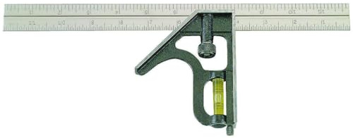 Johnson Level & Tool 400EM-S Heavy Duty Professional Inch/Metric Metal Combination Square, 12, Silver, 1 Square