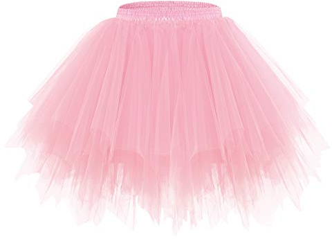 Bridesmay Mujeres Faldas Enaguas Cortas Tul Plisada Fiesta Tutu Ballet Light Coral XL
