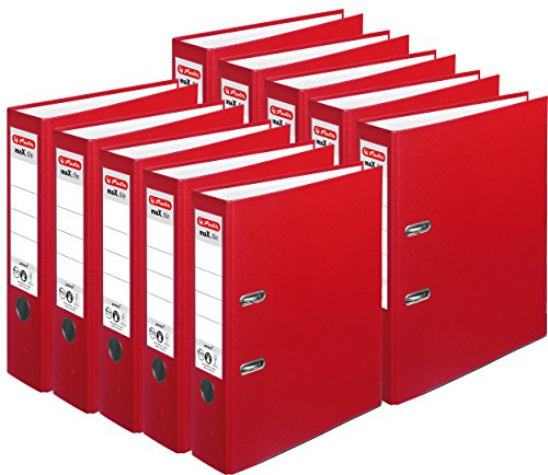 Herlitz Ordner maX.file protect A4, 8 cm breit (Rot, 10er Pack)