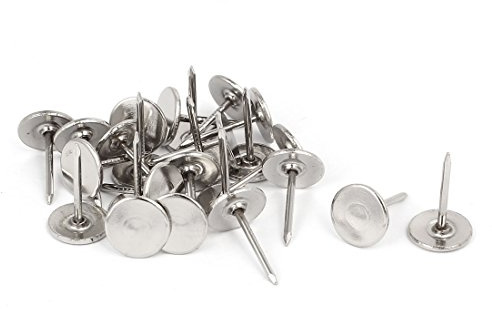 sourcing map 25Stk.Polsternägel 11mm Kopfdurchmesser 17mm Metall Runde Reißzwecken Silber