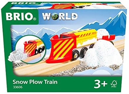BRIO Treno Spazzaneve, Treni, Vagoni, Veicoli di BRIO World, 4 Pezzi, Età Raccomandata 3+, Gioco per Bambini, 33606