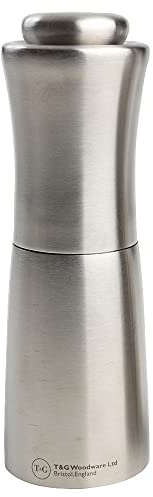 T&G CrushGrind Apollo Stainless Steel Pepper Mill, 17.5 cm