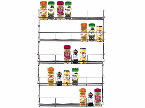 4/5/6 Tier Spice Rack Herb Jar Holder for Kitchen Door Cupboard Or Wall Storage (5)