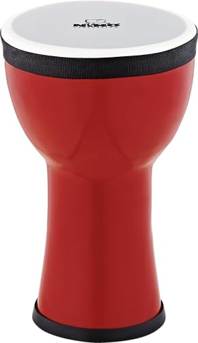 Nino Percussion Elements Mini Djembe, Rot (NINO-EMDJ-FE) | Musikinstrument für Kinder ab 3 Jahren, Durchmesser 6 Zoll, Kunststoff