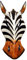 Belle 20 cm Zebra Bois Masque Afrique mur main Bali maske73