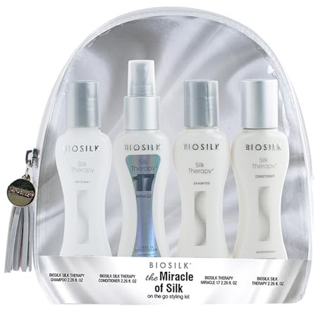Biosilk The Miracle of Silk Kit, Includes Silk Therapy Shampoo, Conditioner, Original Leave-In Treatment, Miracle 17 Leave-In Treatment, 2.26 Oz Each