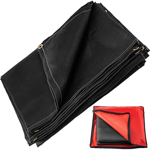 VEVOR Welding Blanket 6 x 10 FT Fiberglass Blanket Heavy-Duty Fire Retardant Blanket For Easy Hanging and Protection from Sparks & Splatters