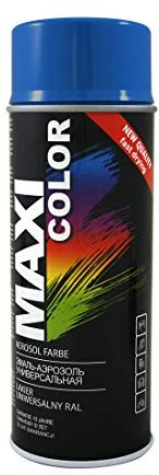 Maxi Color NEW QUALITY Sprühlack Lackspray Glanz 400ml Universelle spray Nitro-zellulose Farbe Sprühlack schnell trocknender Sprühfarbe (RAL 5005 signalblau glänzend)