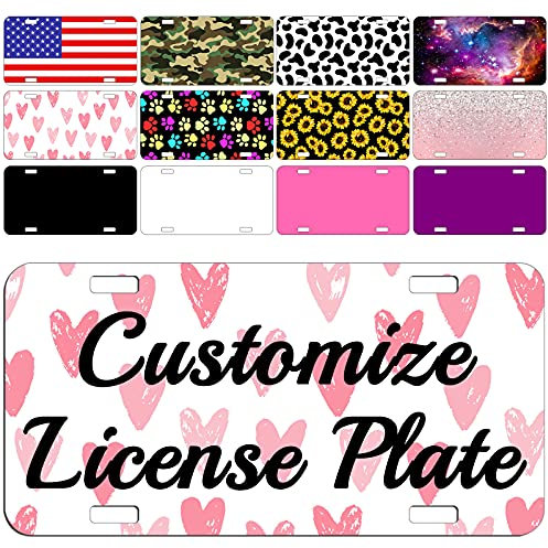 Placa de matrícula personalizada personalizada de 3 x 6 pulgadas personalizada de metal de aluminio novedad mini placas de etiqueta de licencia con texto de nombre para bicicleta niños coche de