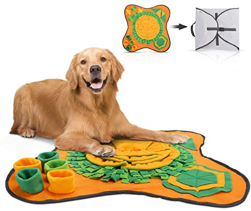 Nobleza Schnüffelteppich Hund Intelligenzspielzeug, Schnüffelteppich Waschbar Faltbar, Rutschfest Intelligenz Hundespielzeug Schnüffelspielzeug Fördert Die Natürlichen Futtersuchfähigkeiten, 70*70cm