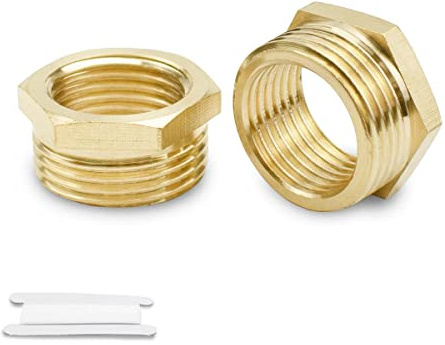 Bwintech 2 Pcs 3/4 Female to 1 Male BSP Thread Brass Hex Bushing Reducing Connector for Pipe Connecting Conversion