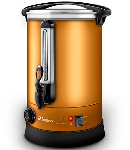 TRESKO® Glühweinkocher 20L / 2500W Einkochautomat mit Zapfhahn & Thermostat | Glühweinkessel Heißwasserspender aus Edelstahl | Glühweinautomat Heißgetränkeautomat Temperatureinstellung von 30-110 °C