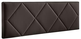 HÄUSBED - Cabecero Tapizado para Cama 135 Cm SPYGA | Anclaje a Pared | Cabezal Acolchado | Polipiel Color Chocolate (145 x 50 x 7 cm)