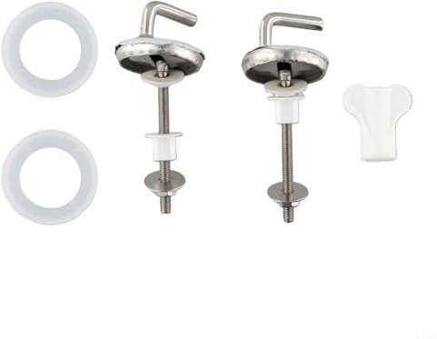 Zoegneer WC-Sitz-Scharniere, Edelstahl und Kunststoff, WC-Sitz-Scharniere, Befestigungen, WC-Zubehör, Ersatz, 2 Stück