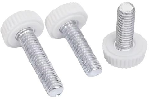 SYDARSYN Rändelschraube Weiß Kunststoff Rundkopf Daumenschrauben M6x12mm (20 Stück)