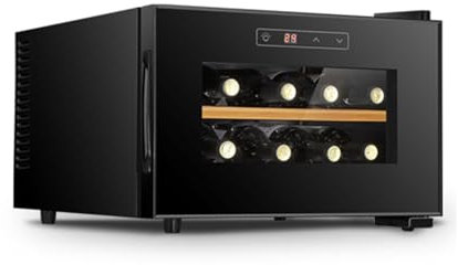 Réfrigérateur à vin 8 bouteilles 8-18 °C Refroidisseur à vin thermostatique, Mini refroidisseur à vin compact indépendant,D