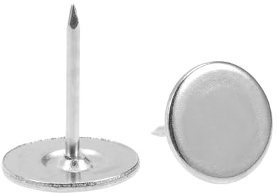 QUARKZMAN 30 Stück Polsternägel 16 mm x 20 mm Flacher Kopf Silber | Dekorative Reißzwecken, Reißnägel für Möbel, Sofa Kopfteile