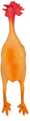 Record - Juguete de látex para Perros Gallina con Squeaker - Juguete Interactivo para Animales - Forma Realista de gallina - Material Resistente - Tamaño: 45 cm