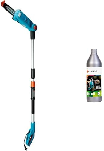 Gardena Teleskop-Hochentaster TCS Li-720/20 & Bio-Kettenöl, 1 l: Kettensägen-Öl zum Schmieren der Motorsäge, rein pflanzlich, biologisch abbaubar (6006-20)