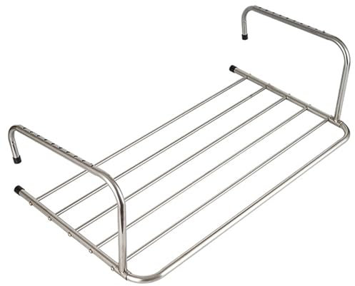Tendedero de Extensible Acero Inoxidable, Tendedero para Barandillas de Balcón Tendedero Plegable para Balcón/Radiador/Pared