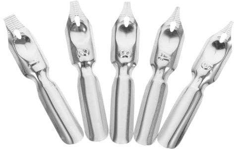 STOBOK 5 Stück Stahl Dip Pen Federn Ersatzspitzen Für Kalligrafie Und Lettering Verschleißfest Robust Langlebig Geeignet Für Studenten Und Künstler