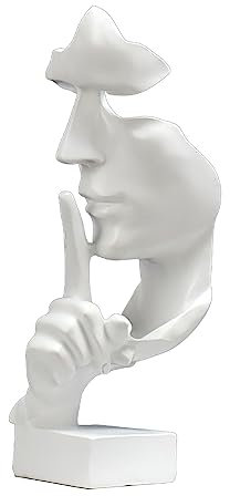 MiniGlypture Scultura decorativa, moderna e minimalista, scultura astratta, decorazione artigianale, soggiorno, armadietto per vino, camera da letto, decorazione per ufficio (bianco)