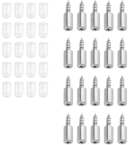 Smgda 20 Pcs Cabinet Shelf Support Pegs, Self-Tapping Screws Cabinet Laminate Support with 20 pcs Anti-Slip Silicone Sleeves, Shelf Support Pegs for Kitchen Cabinets/Bookcases/Wardrobes