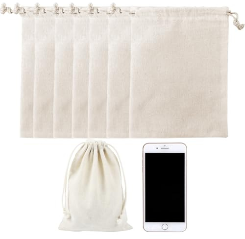 Sac en coton de 20 pièces, sac de peinture 10 x 14 cm, avec cordon de serrage, pour repriser, en toile de coton