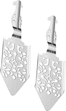2Pcs Stainless Steel Absinthe Spoon Set Vintage Hollow Sugar Spoon Multi-Use Dripper for Cocktails Practical Bar Accessory for Home Bartending