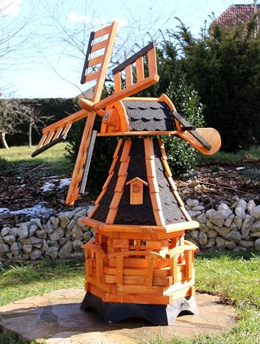 2025 Windmühle 1,00 m aus Holz mit Solar Typ 19.1 (schwarz)