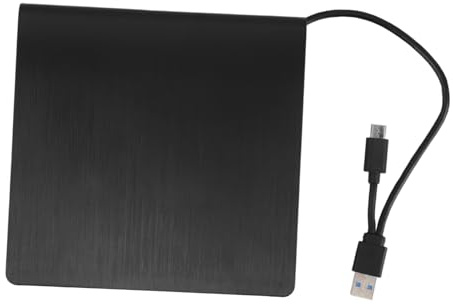 Holibanna Externes DVD Laufwerk für Laptop und Computer, USB-c | Tragbar, Schwarz, Kunststoff und Metall, Audio und Videowiedergabe, Schnelle Datenübertragung