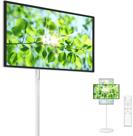 N newline 27 Rolling TV, EDLA-Certified Portable TV, Android 13, 8 GB +128 GB, Built-in 20,000 mAh Battery, 14H Playtime, Wireless Casting,10-Point Touch Screen Monitor for Home, Office, Gym