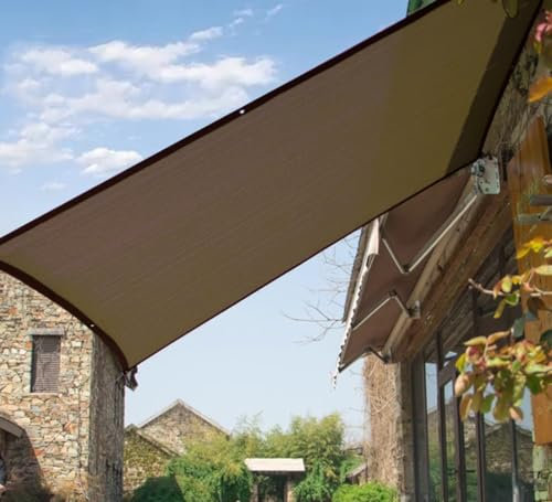 Telo ombreggiante marrone per patio, blocco UV 95%, vela ombreggiante traspirante per giardino, pergolato, balcone, posto auto coperto, 4 x 6 m, con occhielli