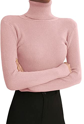 Legging à col roulé à manches longues pour femme - Automne Hiver 2022 - Pull en tricot serré avec un pull noir fin sous le revers - Chemise thermique à manches longues pour homme
