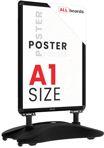 ALLboards Porte-affiche A1 Waterbase – cadre aluminium NOIR