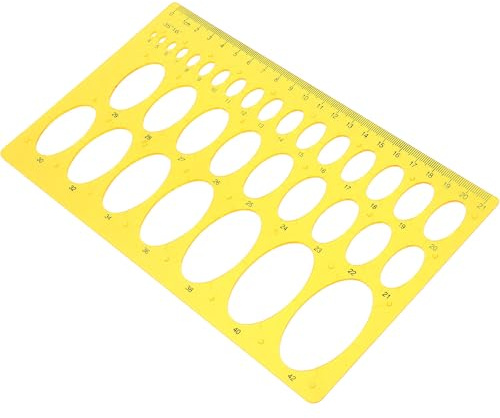 Orange Ellipsenschablonen Präzises Zeichnen, Lineale, aus Kunststoff | Planner Stencils, Zeichenvorlagen für Schule und Netzwerktechnik, Klare Skala zum Messen