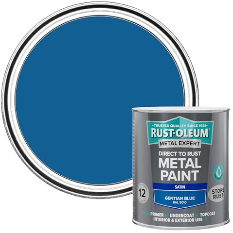 Rust-Oleum Metal Expert Paint Satin Gentian Blue 750ml