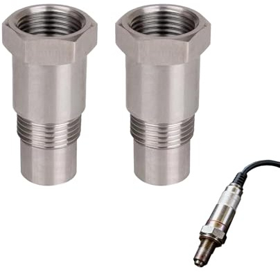 Sensor Adapter M18 x 1,5, 45 mm O2 Sauerstoffsensor Verlängerung aus hochwertigem Edelstahl, Effektiver Adapter zur Verbesserung von Abgassystemen, Sensor Eliminator für Autos und Lkw