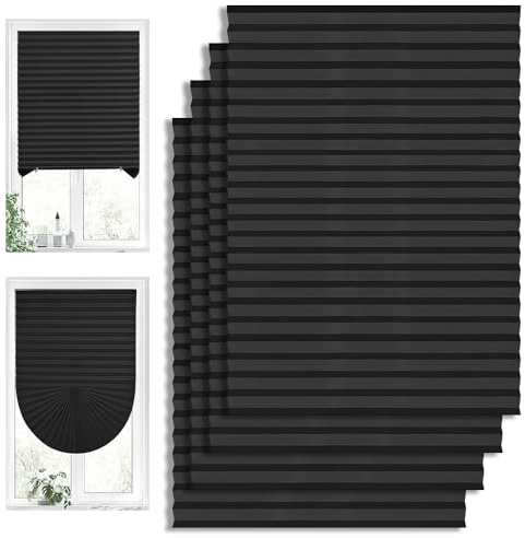 HOVCEH 4 Stück temporäre Jalousien, 90 x 180 cm, zum Aufkleben für Fenster, Wintergarten, leicht zu schneiden und zu montieren, ohne Bohren, Rollos für Fenster, Zuhause, Schlafzimmer, Badezimmer